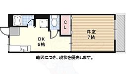 サンライズ2 1DKの間取図画像