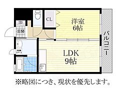 花井第三清風マンション 1LDKの間取図画像