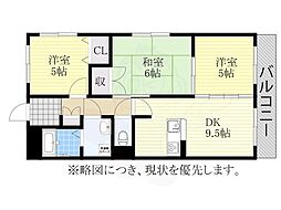 エポック篭山 3DKの間取図画像