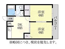 ハイムアキ 2DKの間取図画像