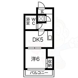 メゾン福谷 1DKの間取図画像