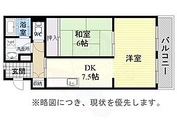 グリーンパークマンション 1LDKの間取図画像