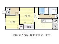 コーポラス井の元 2DKの間取図画像