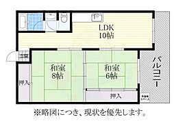 マスダビル 2LDKの間取図画像