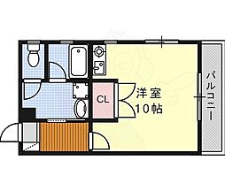 コーポ平野 ワンルームの間取図画像