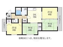 レジオン香流 4DKの間取図画像