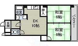 ハイツなかえ 2DKの間取図画像