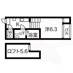 ハーモニーテラス鳥栖 1Kの間取図画像