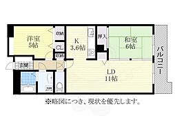 アーバンドエル八事石坂 8階2LDKの間取り