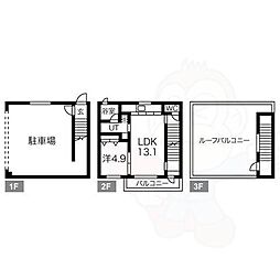 名古屋市名東区亀の井3丁目マンション 1LDKの間取図画像