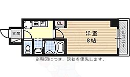 ルミエール山中 2階1Kの間取り