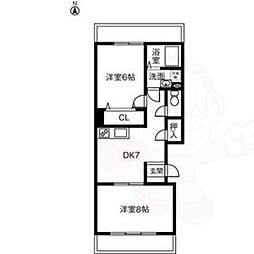 メゾンサーブル 2LDKの間取図画像