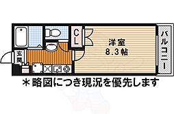 ヒルズ川名 1Kの間取図画像