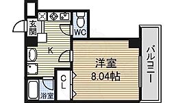 アーバンコート小松 1Kの間取図画像