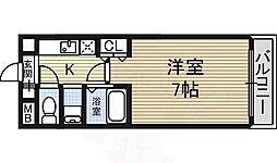 ウェントワース八雲 1Kの間取図画像