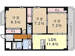 エトワール・ミツワ 3LDKの間取図画像