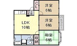 ケー・エムハイツ 3LDKの間取図画像