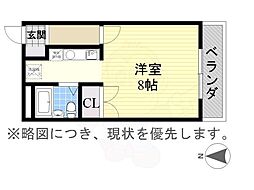 エスポア瑞穂 1Kの間取図画像