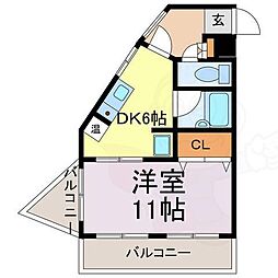 ナビオ杁中 1Kの間取図画像
