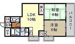 第3猪飼ビル 2LDKの間取図画像