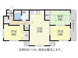 エクセル川本パート2 3LDKの間取図画像