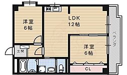 三鉦マンション 2LDKの間取図画像