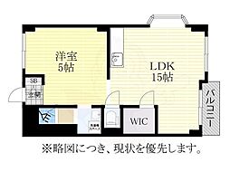 ヴィラセリーヌ 1LDKの間取図画像