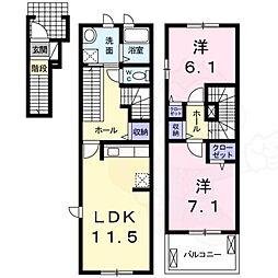 アネックスパークハイツ 2LDKの間取図画像