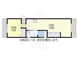 葛岡マンション 1LDKの間取図画像