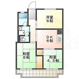 タートルヒルズ黒沢台 3DKの間取図画像