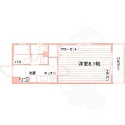 エムエスビル 1Kの間取図画像