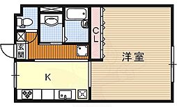 雁道ビル ワンルームの間取図画像