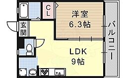 メゾンさかい 1LDKの間取図画像