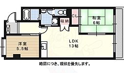 シャトーユキ 2LDKの間取図画像