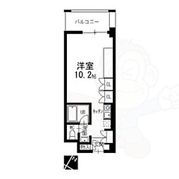 リッツィ本山 1Kの間取図画像