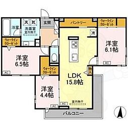 セレスティア檀溪通 3LDKの間取図画像