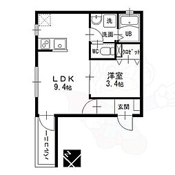 ライフワーク鳴海 1LDKの間取図画像