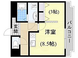 エポラール白壁 ワンルームの間取図画像