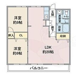 エラン平針 2LDKの間取図画像