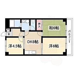 ユーキパレス緑 3DKの間取図画像