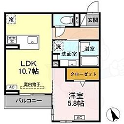 セレスティア唐山町 1LDKの間取図画像