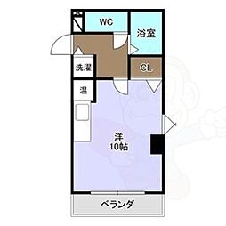 プロクシースクエア上野 ワンルームの間取図画像