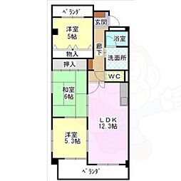 ロイヤルメゾン2 3LDKの間取図画像