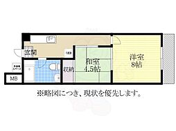 香山コーポ 2DKの間取図画像