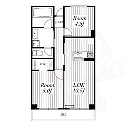 メゾン本山 2LDKの間取図画像