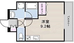イースタンヒルズ藤が丘2 ワンルームの間取図画像