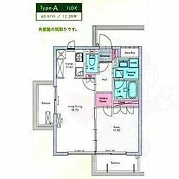 キャストビル豊田 1LDKの間取図画像