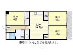 浅井ハイツ 3LDKの間取図画像