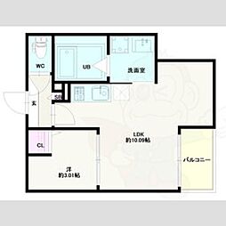 Jack shukuchiI 1LDKの間取図画像