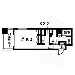 N.S.ZEAL大曽根 1Kの間取図画像